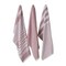 Contemporary Home Living French Striped Terry Cotton Dish Towel - 28" - Barn Red and White - Set of 3
